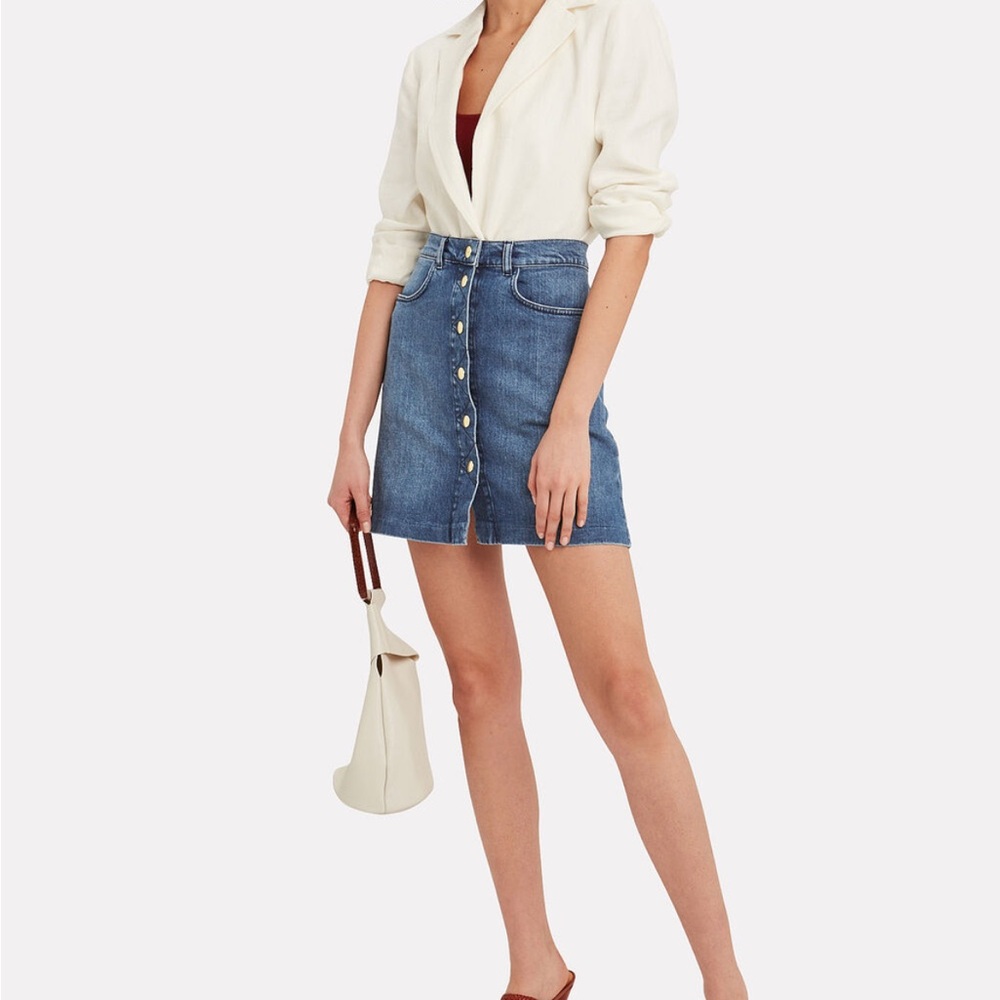 Frame Claire Denim Dark Wash Button Front Skirt
